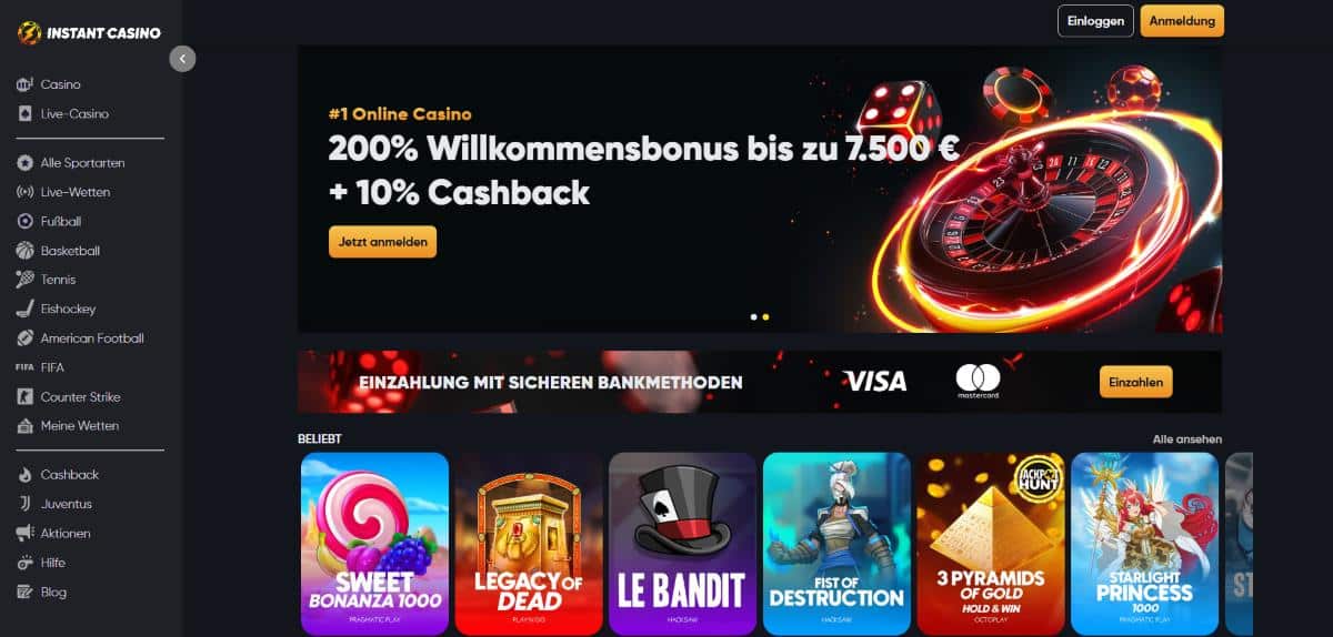 Instant Casino Sportwetten mit Bitcoin und Kryptowährungen